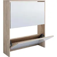 Hioshop Armoire à chaussures en bois Commode à chaussures Étagère à chaussures Miroir Stido L Armoire à chaussures en bois Commode à chaussures Étagère à chaussures Miroir Stido L