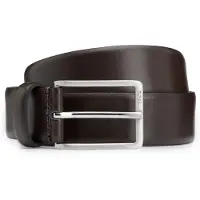 BOSS Ceinture en cuir italien avec boucle en métal argenté brossé