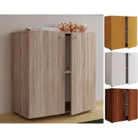 Hioshop Commode en bois Sideboard Highboard Armoire Vandol 1 portes battantes Commode en bois Sideboard Highboard Armoire Vandol 1 portes battantes
