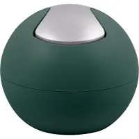 Spirella Seau à cosmétiques 1 litre Poubelle à couvercle basculant Poubelle de table "Bowl" vert foncé mat