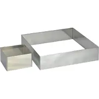 De Buyer Tortenring quadratisch 20x20cm H: 4.5cm, Moule à gâteau, Argent