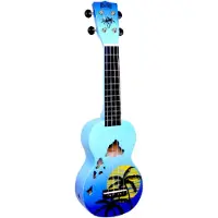 Mahalo Soprano Finition Îles Hawaï Bleu Brillant