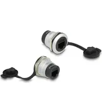 DeLOCK Connecteur de panneau - RJ45 female vers RJ45 female - Cat 6A - Avec c