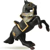 Papo Figurine Cheval noir avec armure 5cm - dès 3 ans