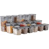 Hermia Concept , BNMPEGYAR18-13232 v2, Boîtes à provisions, Set de boîtes de rangement (18 pièces), Anthracite, plastique, 12 x 16,5 x 11,2 cm