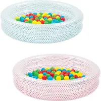 Bestway Piscine gonflable ronde Up In & Over avec 50 balles de jeu - diamètre 91cm - hauteur 20 cm - 2 couleurs aléatoires