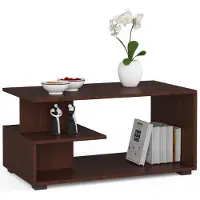Akord Table basse PIN Wenge 90 cm Élégant et fonctionnel avec deux étagères