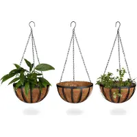 Relaxdays Pot De Fleurs Suspendu Panier Plantes Coco Lot De 3 30 Cm Diamètre