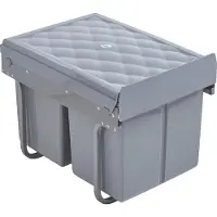 En.casa Poubelle encastrable 'Froland' 48x34x35cm Gris 2x15L