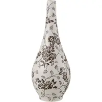J-Line Vase zen poire porcelaine blanc/noir