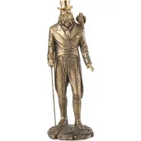 J-Line Homme oiseau resine antique or