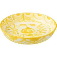 J-Line Bowl granada low ceramic white/yellow large