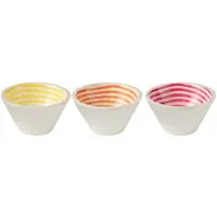 J-Line Bol spirale bois de manguier rose/orange/jaune small assortiment de 3