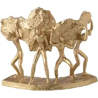 J-Line Figurines portant pierre resine or