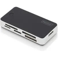 Digitus All-in-one (USB 3.0), Lecteur de carte mémoire, Argent, Noir