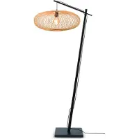 Good&Mojo - Lampadaire Cango - Bambou noir/naturel - 80x60x176cm pour salon, chambre à coucher