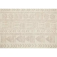 Beliani Tapis coton beige / rose 160 x 230 cm motif géométrique court EDIRNE (160 x 230 cm)