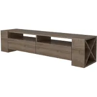 Skye Decor , Sosruko - Walnut, Table de télévision, noyer, 100 % PANNEAUX DE SPANCE REVÊTUS DE MÉLAMINE, 155 x 35 x 35 cm
