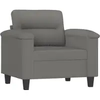 vidaXL Fauteuil gris foncé 60 cm Tissu microfibre