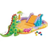 Intex Piscine gonflable - Dino Park - avec toboggan - 201 x 157 x 69 cm