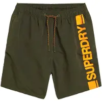 Superdry pour homme. M3010236A Maillot de bain en matériau recyclé avec graphisme sportif vert (XXL), Beachwear, Durable, Polyester recyclé