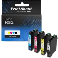 PrintAbout Cartouche compatible pour Epson 503XL (C13T09R64010) - 4 couleurs - Grande capacité - Multipack