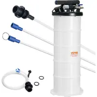 Vevor Extracteur de Fluide 6,5 L Pompe à Vide d'Aspiration Vidange Huile Moteur Pneumatique/Manuel avec Jauge et Tuyau d'Aspiration Changement d'Huile pour Évacuation des Fluides Automobiles sous Vide
