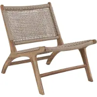 House Nordic Chaise Derby : Polyrotin naturel avec pieds en bois de teck