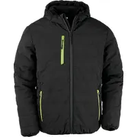 Result Genuine Recycled R240X | Recycled Black Compass Padded Winter Jacket - Farbe : Black/Lime - Größe : XXL