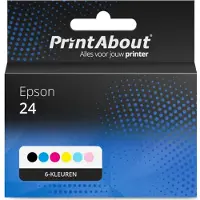 PrintAbout Cartouche compatible pour Epson 24 (C13T24284012) - 6 couleurs - Multipack