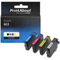 PrintAbout Cartouche compatible pour Epson 603 (C13T03U64010) - 4 couleurs - Multipack