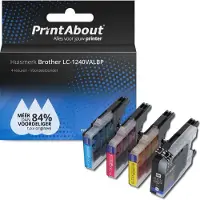PrintAbout Cartouche compatible pour Brother LC-1240VALBP - 4 couleurs - Multipack