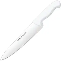 Arcos Couteau de chef couleur - Prof 292224 en acier inoxydable Nitrum et mangue polypropylène blanc ergonomique avec lame de 25 cm, vitrine