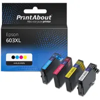 PrintAbout Cartouche compatible pour Epson 603XL (C13T03U64010) - 4 couleurs - Grande capacité - Multipack