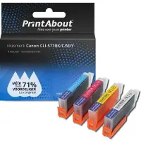 PrintAbout Cartouche compatible pour Canon CLI-571BK/C/M/Y - 4 couleurs - Multipack