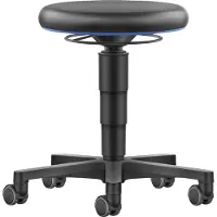 BIMOS Tabouret Allround , réglable en hauteur, roulettes doubles, similicuir, anneau de couleur bleu
