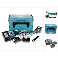 Makita DGA 506 RFJ Meuleuse d'angle sans fil 18 V, 125 mm, sans balai + 2x Batteries 3,0 Ah + Chargeur + Makpac