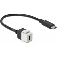 DeLOCK Keystone Modul USB-C 5Gbps Bu zu St Kabel 0.25m sw