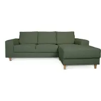 Ebuy24 Nordic canapé avec chaise longue tourné vers la droite vert.