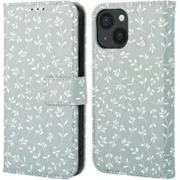 IMoshion Étui de télephone portefeuille Design Apple iPhone 13 - Smoke Green Flowers