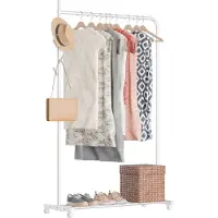 Avalo Portoir à Roulettes Blanc - Métal - 100x40x156 - Rangement Pour Chaussures