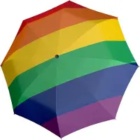 Doppler Unisexe, Parapluie, RS.modern.ART Magic Ouverture/fermeture AC Mini Pride arc-en-ciel, 55/8, Pongee, Multicolore