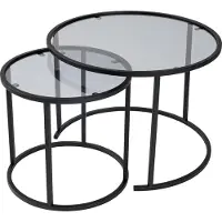 Skye Decor , Aurum - 60, 42 - Noir, Gris, Ensemble de tables basses, Noir, 100 % métal, 60 x 60 x 43 cm