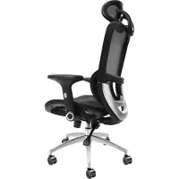 Vevor Chaise de Bureau Ergonomique avec Support Lombaire Fauteuil de Bureau Inclinable Appui-Tête Accoudoirs Réglable Siège en Maille Respirant Confortable avec Roues Pivotantes pour Bureau Domicile