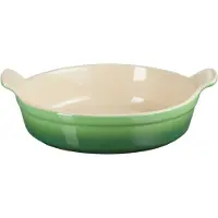 Le Creuset Poterie - Plat à four 24 cm Bambou rond, Plat à gratin, Vert