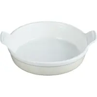 Le Creuset - Aardewerk - Ovenschaal 24cm rond Meringue, Plat à gratin, Blanc