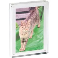 MAUL Cadre photo (L)178 x (P)30 x (H)127 mm, en acrylique transparent, utilisable en format portrait ou