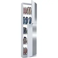 Hioshop Armoire à chaussures en bois Commode à chaussures Étagère à chaussures Support à chaussures Fulasi XL Miroir