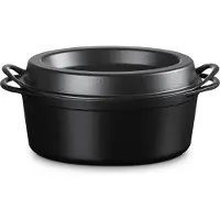 Le Creuset Doufeu cocotte en fonte émaillée ovale, 32 cm, 7,2L noir