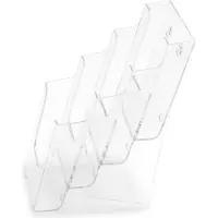 Deflecto Porte-brochures, DIN long vertical, 4 compartiments, transparent (DL)